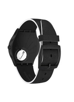 Swatch Unisex Watch Stainless Steel Leather Quartz WHITE SIDE  - Image 3