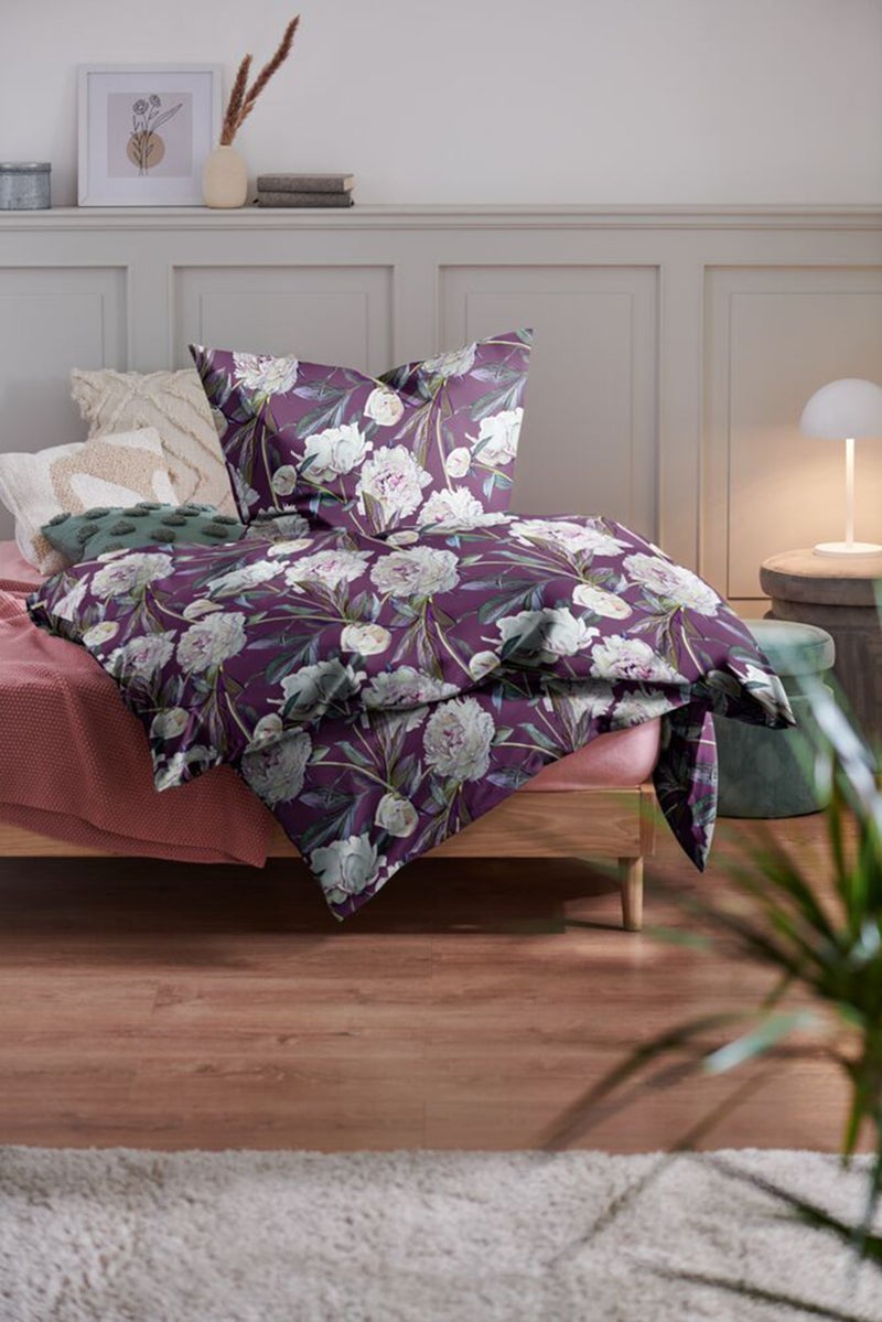 Tchibo Single Floral Print Duvet Cover Set, Multicolor - Image 1
