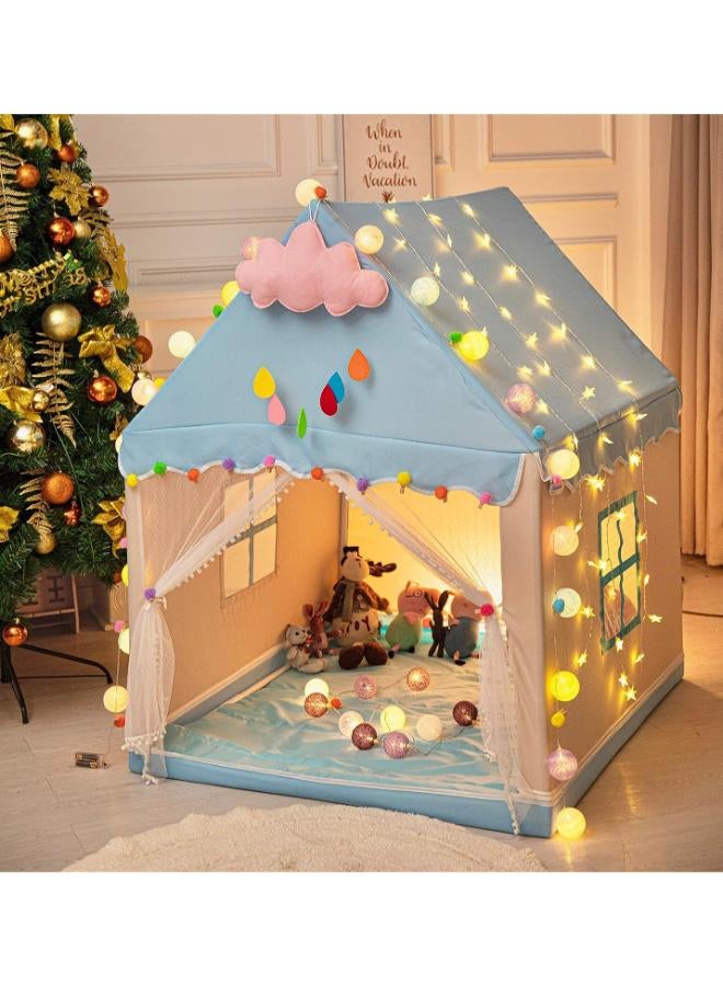 Children’s Play House Tent with Wooden Frame & Cotton Mat – 120×105×140 cm - Image 3