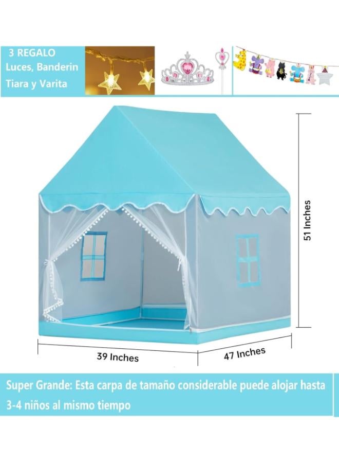 Children’s Play House Tent with Wooden Frame & Cotton Mat – 120×105×140 cm - Image 2