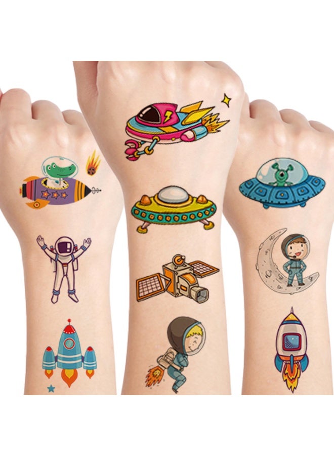 10sheets Outer Space Temporary Tattoo for kids - 98 Styles Temporary for Girls Boy Body Arm Shoulder Cute Tattoos Stickers Birthday Party Supplies Gifts for Kids - Image 1