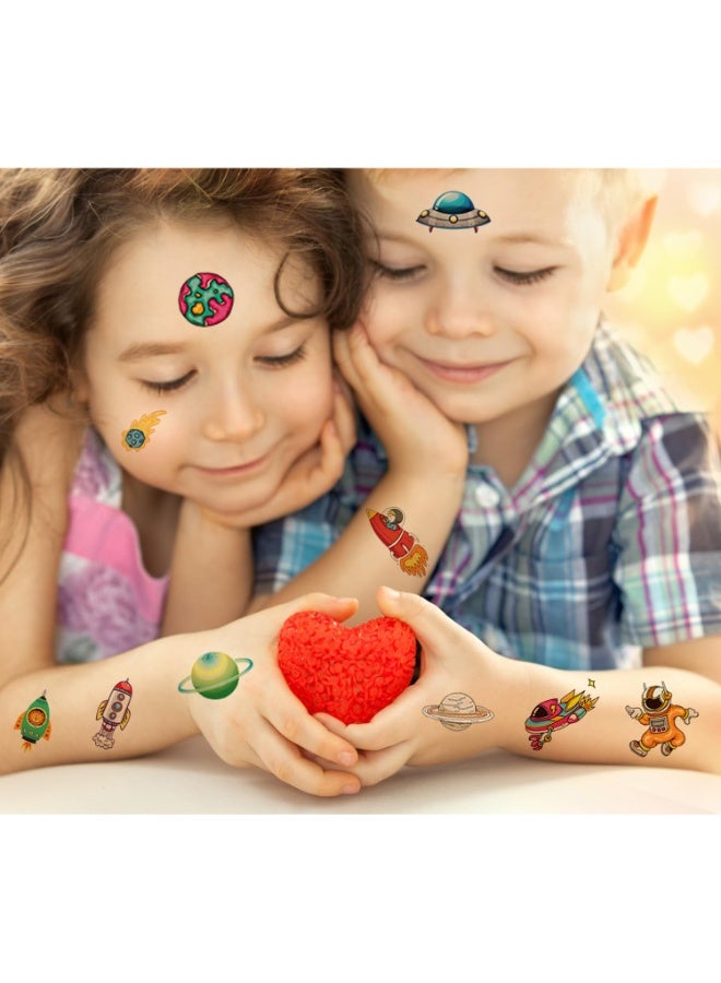 10sheets Outer Space Temporary Tattoo for kids - 98 Styles Temporary for Girls Boy Body Arm Shoulder Cute Tattoos Stickers Birthday Party Supplies Gifts for Kids - Image 3