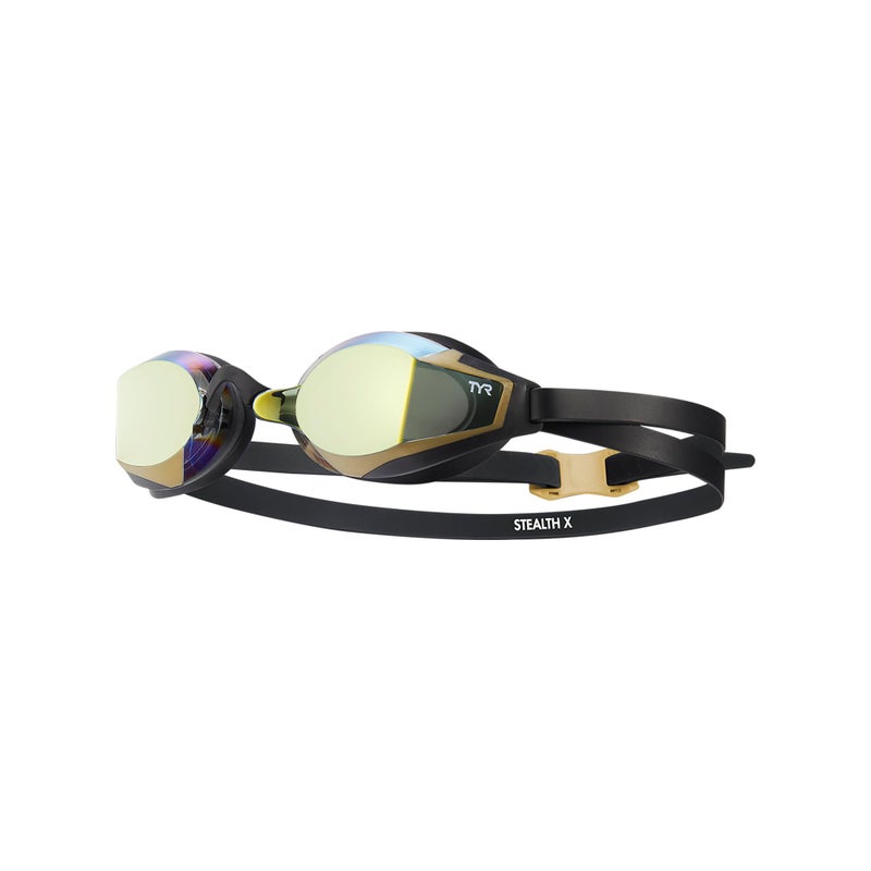 TYR Stealth-X Race Swim Goggles â€“ Mirrored Anti-Fog Lenses, Adult Competition Fit, UV Protection, Low-Profile Hydrodynamic Design