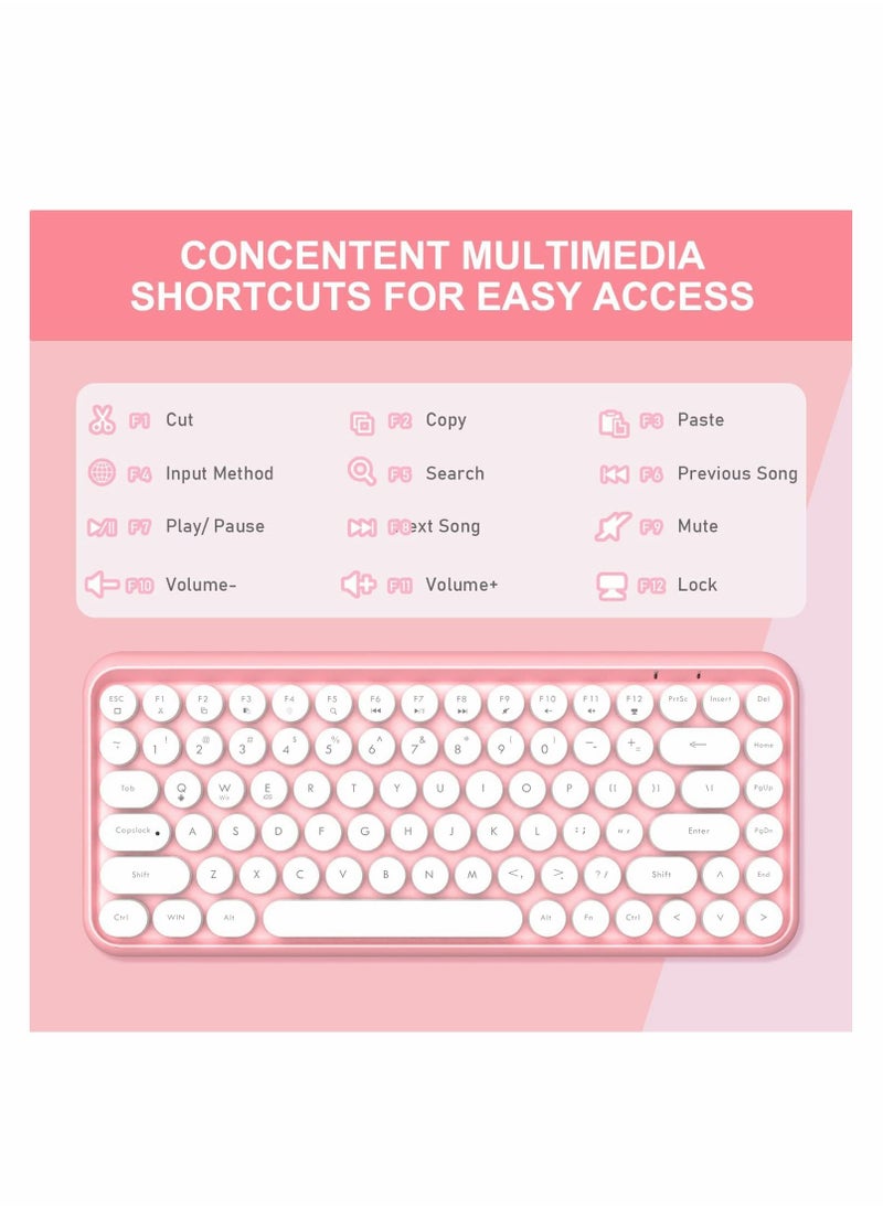 Y&D - Wireless Bluetooth Keyboard, Mini Portable 84-Key, Compatible Android, Windows, PC, Tablet - Image 1