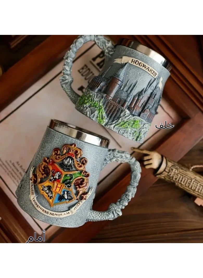 general Harry Potter - Themed Castle - Shaped Stainless Steel Mug, Magic Academy - Inspired Vintage Drinking Cup - Image 3
