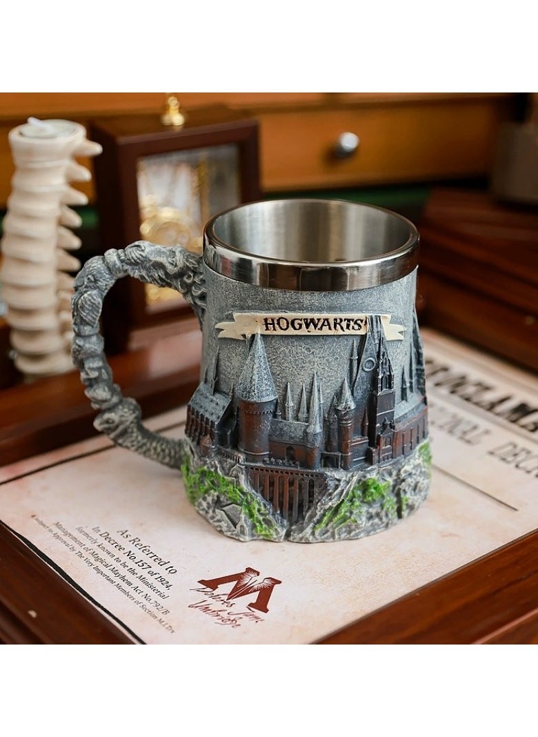 general Harry Potter - Themed Castle - Shaped Stainless Steel Mug, Magic Academy - Inspired Vintage Drinking Cup - Image 1