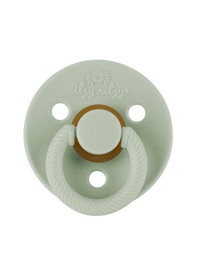 Itzy Ritzy Natural Rubber Pacifiers, Set Of 2 - Natural Rubber Newborn Pacifiers With Cherry-Shaped Nipple & Large Air Holes For Added Safety; Set Of 2 In Succulent & Agave, Ages 0 - 6 Months  - Image 4