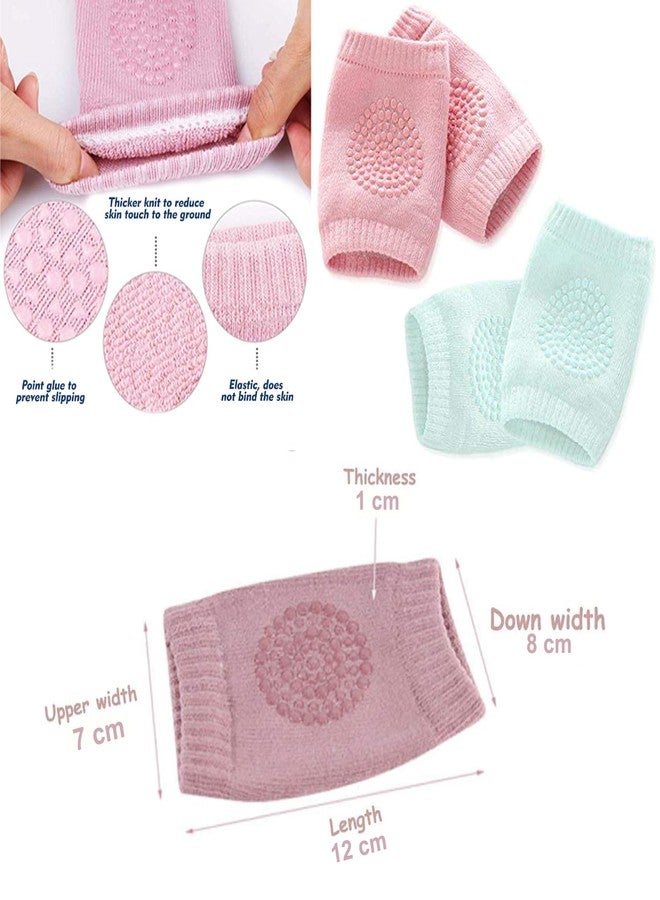 INEVER Baby Knee and Elbow Pads Protectors Toddler Leg for Crawling,Anti-Slip Padded Stretchable Elastic Cotton Soft Breathable Comfortable Knee Cap Elbow Safety Protector,Multicolor (Pack of 3) - Image 3