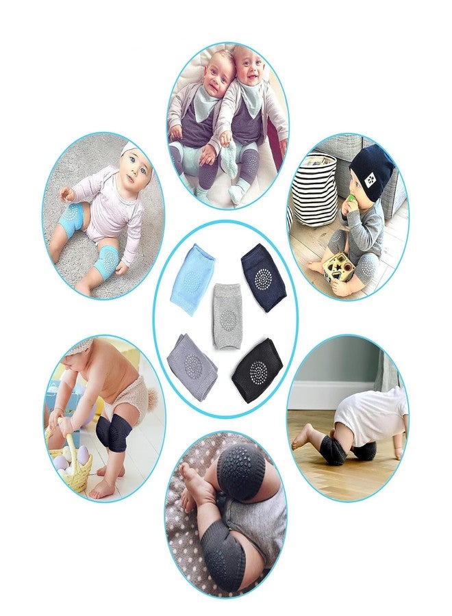 INEVER Baby Knee and Elbow Pads Protectors Toddler Leg for Crawling,Anti-Slip Padded Stretchable Elastic Cotton Soft Breathable Comfortable Knee Cap Elbow Safety Protector,Multicolor (Pack of 3) - Image 4
