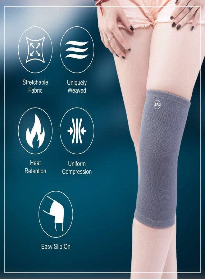 BPL Medical Technologies OrthoCare Nylon Knee Support, Knee Caps, Knee Brace For Knee Pain Relief Products, Knee Pad Leg Sleeves, Gym Squats Knee Belt Knee Support For Men and Women - Grey - XL - Image 4