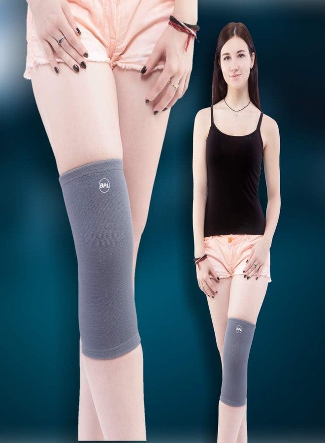 BPL Medical Technologies OrthoCare Nylon Knee Support, Knee Caps, Knee Brace For Knee Pain Relief Products, Knee Pad Leg Sleeves, Gym Squats Knee Belt Knee Support For Men and Women - Grey - XL - Image 3