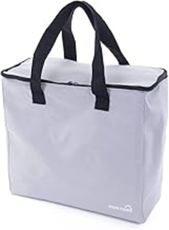 Mintra Unisex Folded Large Cooler Bag -Light Grey(37 X 40 X17 Cm)