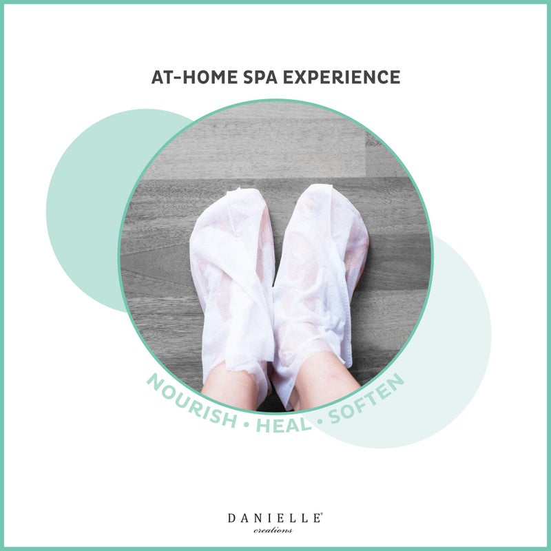 Danielle Creations Miracle Nourishing Smoothing Foot Mask Infused with Shea Butter and Green Tea Extract, 2 Treatments - Image 4