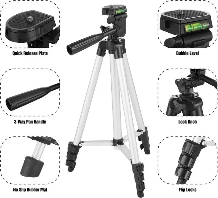 Sinerji Shop Phone and Camera Holder Tripod Stand 105 cm (With Phone Holder)