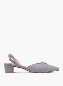 Celeste Women's Textured Mules with Buckle Closure and Block Heel  - Image 3