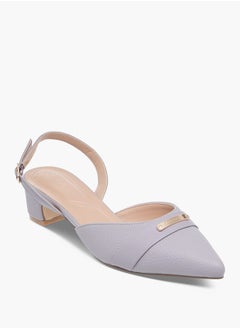 Celeste Women's Textured Mules with Buckle Closure and Block Heel  - Image 2