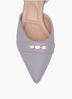 Celeste Women's Textured Mules with Buckle Closure and Block Heel  - Image 4