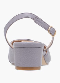 Celeste Women's Textured Mules with Buckle Closure and Block Heel  - Image 5