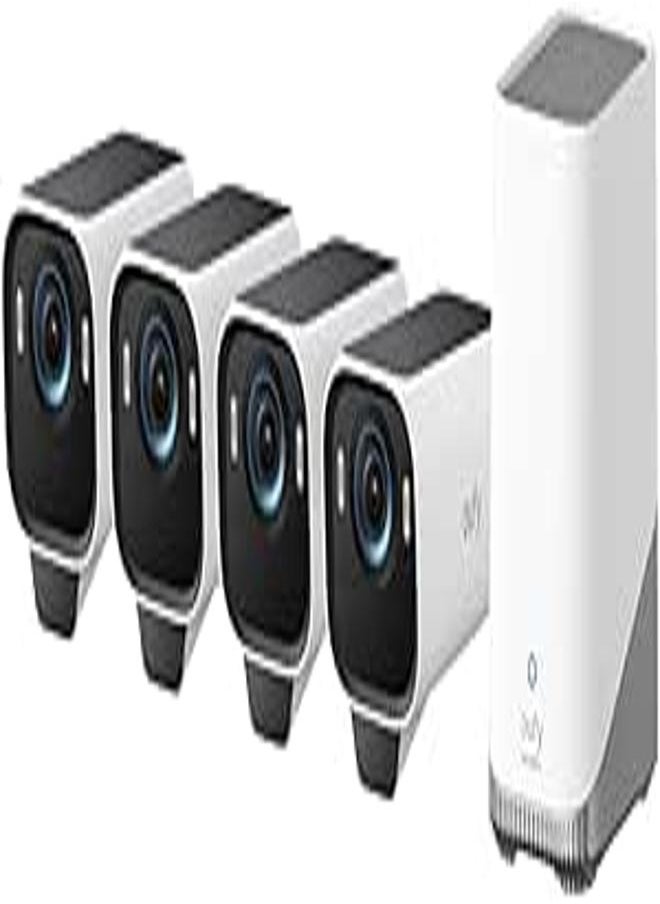 eufy Eufy Security Eufycam S3 Pro 4-Cam Kit Solar Security Camera Outdoor Wireless With Solar Panel, Colour Night Vision, 4K, Forever Power 2.0, Face Recognition Ai, Expandable Local Storage No Monthly Fee 