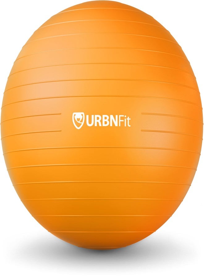 إربن فيت كرة تمارين URBNFit - كرات التوازن (كرة تمارين) اليوغا، البيلاتس، اللياقة البدنية، الثبات، التمارين الرياضية، معدات اللياقة البدنية المنزلية - كرسي كرة سويسري مضاد للانفجار مع مضخة (65 سم برتقالي) - Image 1