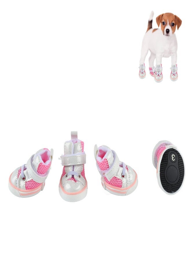 GLOGLOW 4 Pack Dog Booties for Small Dogs, Anti-Slip Dog Shoes with Mesh Breathable, Protectors for Hot Pavement, Winter Snow, Outdoor Walking & Hardwood Floors - Image 4