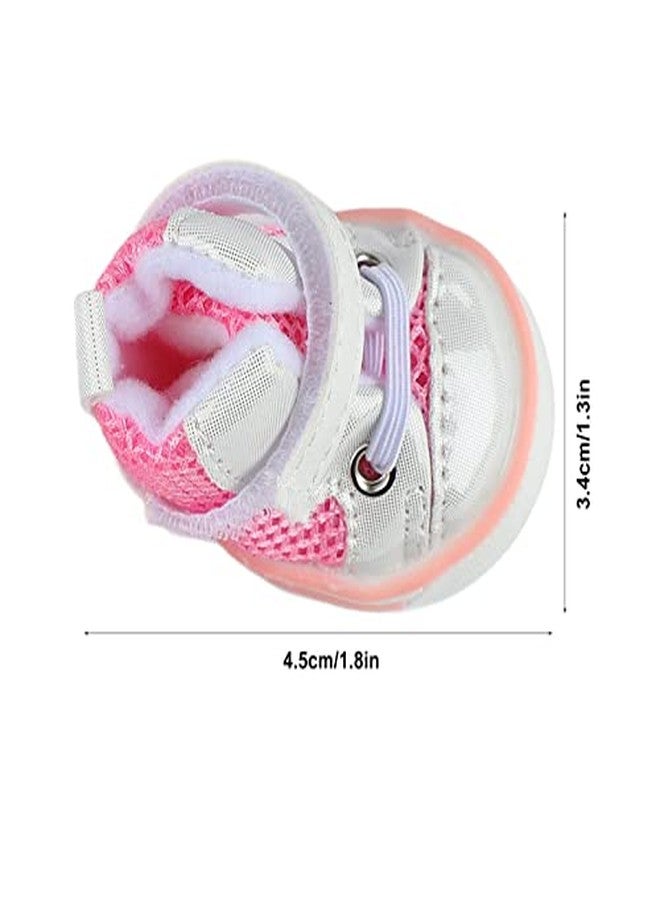 GLOGLOW 4 Pack Dog Booties for Small Dogs, Anti-Slip Dog Shoes with Mesh Breathable, Protectors for Hot Pavement, Winter Snow, Outdoor Walking & Hardwood Floors - Image 3