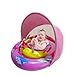 RAYBITU Inflatable Baby Pool Float with UPF50 Sun Protection Canopy Adjustable Safety Seat Interactive Toy Play Console Includes Ocean Animal Toys for Infants Toddlers 336 Months PinkYellow - Image 3