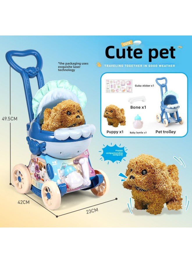 Children's Trolley Toy With Electric Doll Rabbit Pet Girl Play Home Baby Children's Day Gift-Color:Convertible Cart  Extra Large-Specifications:Battery Version  - Image 1