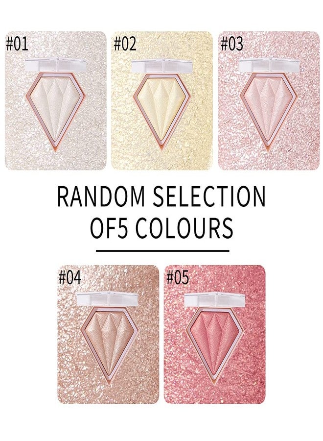 AKARY Face Glitter Blush Pink Shimmer Highlighter Blusher Powder Makeup Cosmetics Facial Contour Corrector Shine Rouge (#05 Mermaid) - Image 4