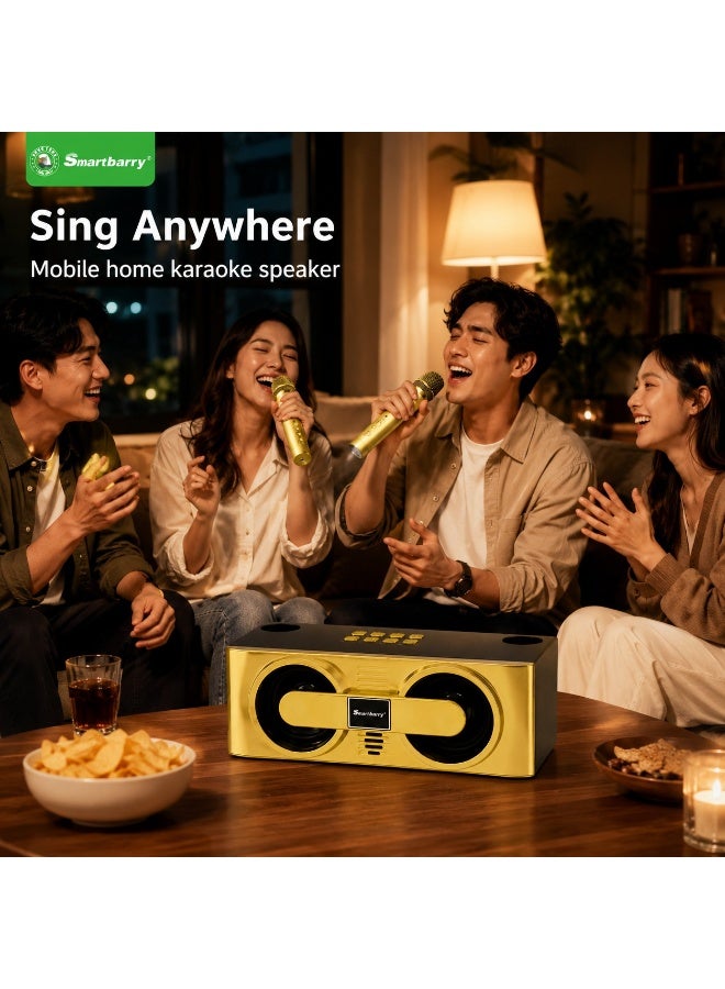 Smartbarry M24 Portable Wireless Karaoke Speaker with Microphone, 20W High Power Sound, 3000mAh Rechargeable Battery, Bluetooth Party Speaker, Deep Bass, LED Lights for Home & Outdoor Entertainment - Image 4