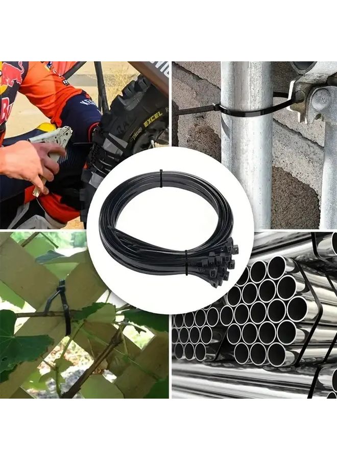 300pcs Black Nylon Adjustable Straps Self Tightening 3 94 5 91 7 87inch for Outdoor Cables Garden Home Organization - Image 5