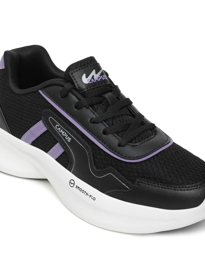 كامبس قاعة الحرم الجامعي للسيدات، أحذية مشي سوداء/كبيرة أرجوانية - مقاس 5 المملكة المتحدة/الهند 22G-1187 - Image 4