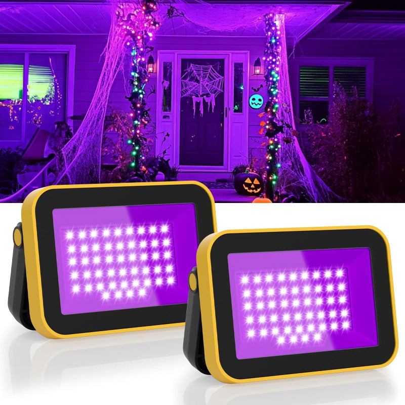 T-SUN TSUN Rechargeable LED Black Lights Battery Powered Blacklight 2 Pack LED Blacklight for Catfishing Party Stage Lights Body Paint Indoor Decor - Image 2