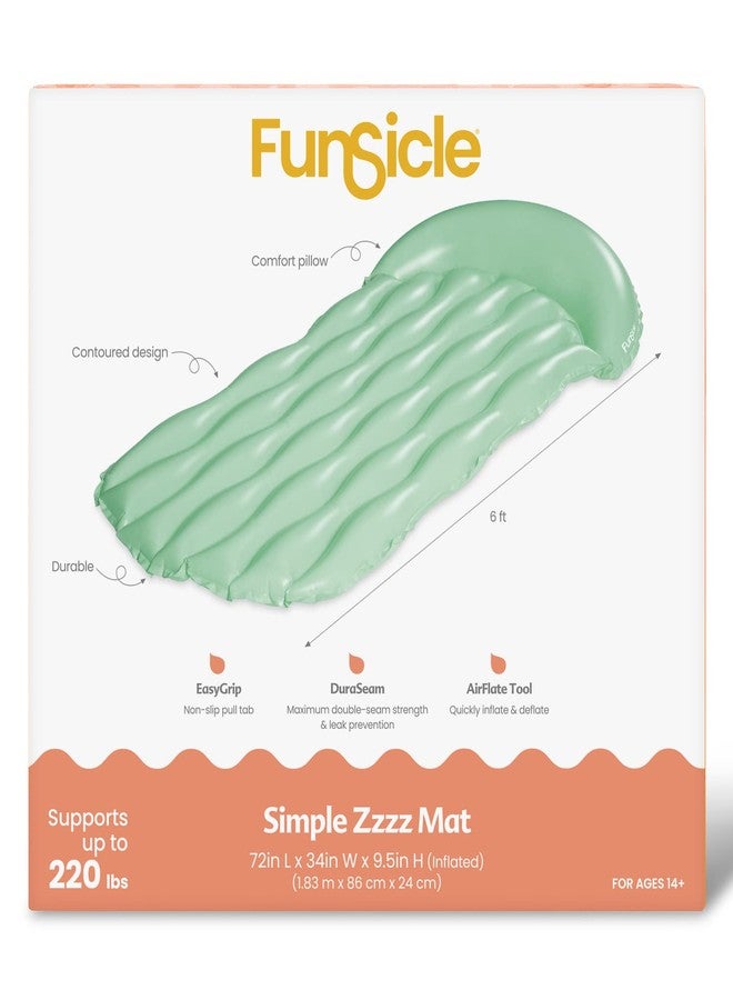 Funsicle 6 ft Simple Zzzz Inflatable Water Mat with Comfortable Headrest - Image 4