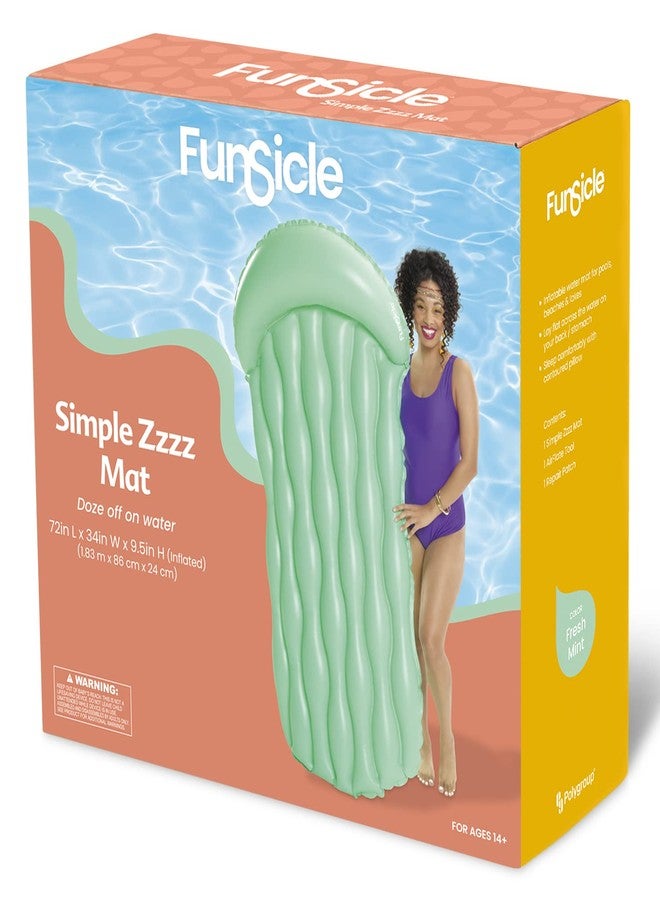 Funsicle 6 ft Simple Zzzz Inflatable Water Mat with Comfortable Headrest - Image 3