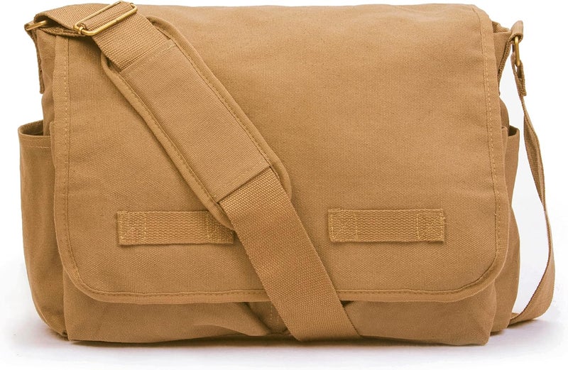Sweetbriar Classic Vintage Messenger Bag - Original Heavyweight Cotton Canvas Shoulder Bag with Upgraded Features - Image 1