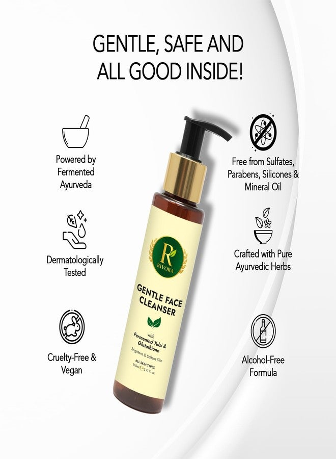 Rivora Fermented Ayurveda Face Wash with Fermented Tulsi, Manjistha, Green Tea & Glutathione for Clean, Glowing & Hydrated Skin | Gentle Cleanser for Dry & Sensitive Skin | Removes Dirt, Impurities & Puffiness | Provides Even Tone & Helps Brighten Dull-Looking Skin | Ideal Face Wash for Women & Men | Sulfate-Free, Non-Drying & Dermatologically Tested | 110 ml (Pack of 1) - Image 5