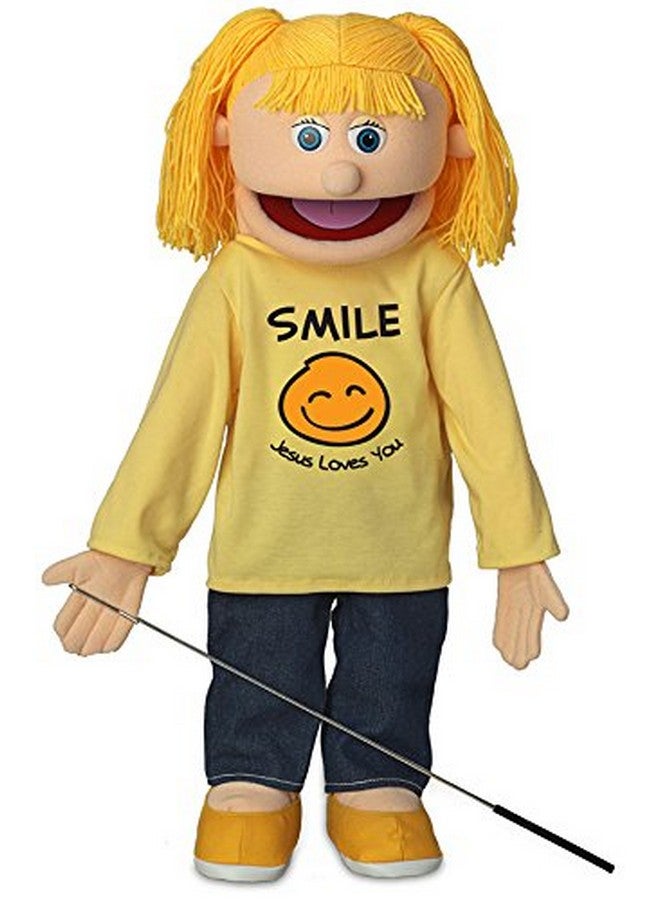 Silly Puppets 25" ابتسامة يسوع يحبك، فتاة الخوخ، دمية كاملة الجسم، وزارة مسيحية - Image 1