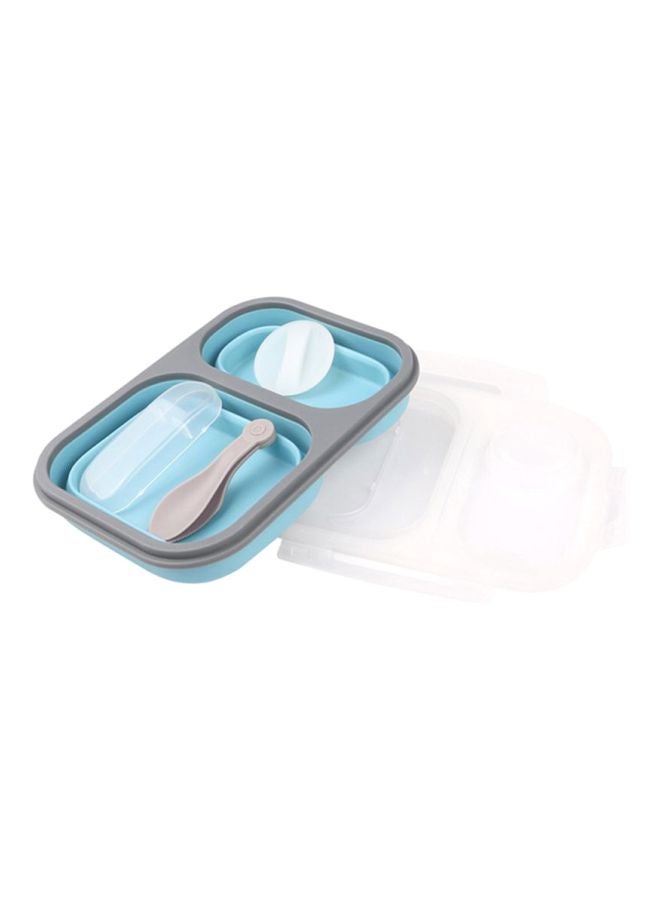 شاربدو علبة غداء من السيليكون أزرق/أبيض/رمادي 21x16x7سم - Image 2