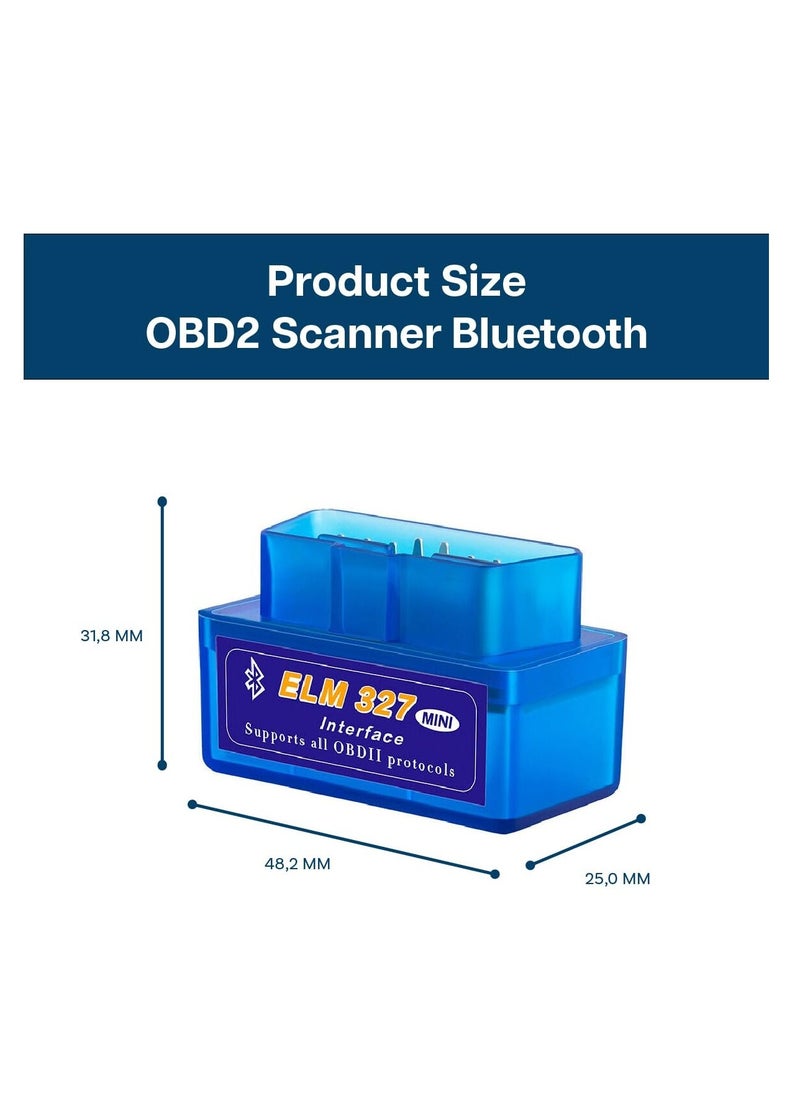 Generic - Scanner Bluetooth Car Scanner, Compatible with iOS, iPhone, iPad and Android, Reader Car Diagnostic Tool Wireless OBD Car Code Reader, Check Engine Code Reader, Mini V2.1, Clearing Error Messages - Image 1
