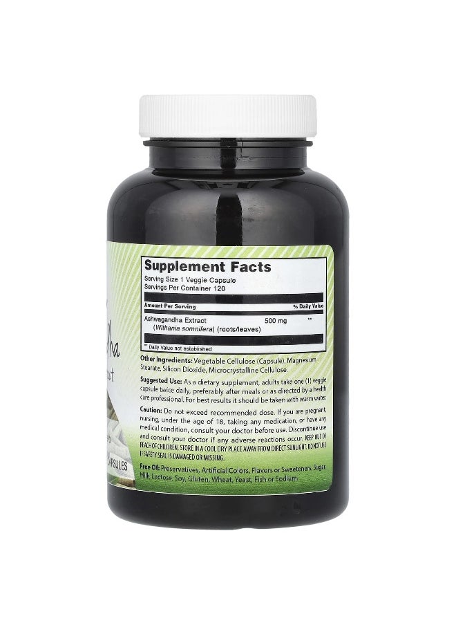Amazing India Amazing India, Ashwagandha Extract, 500 mg, 120 Veggie Capsules  - Image 2
