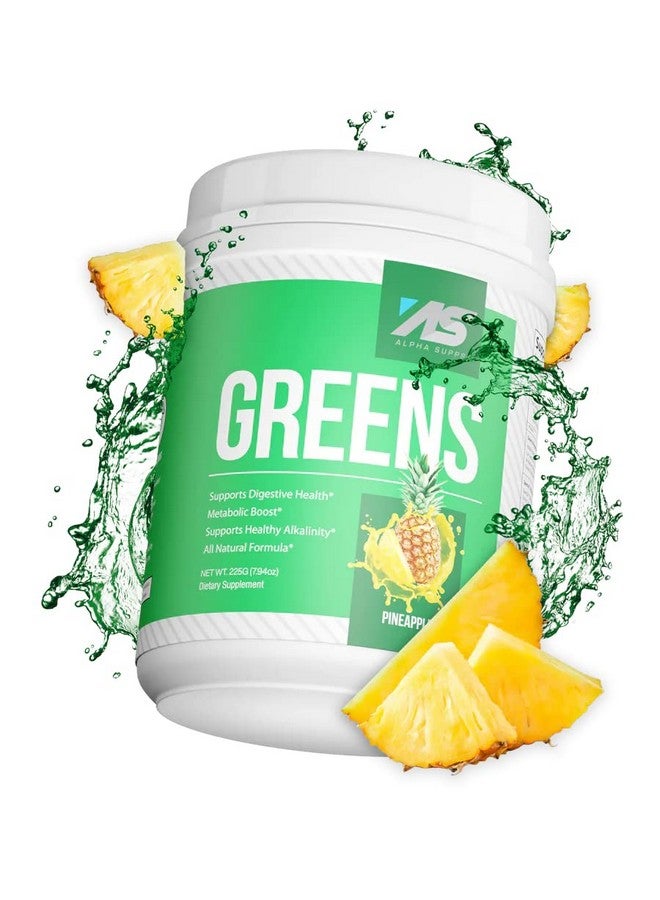 ALPHA SUPPS Alpha Greens Fruit & Vegetable Powder ; Over 40 Plant Based Ingredients ; Prebiotic Probiotic Blend 30 Servings (Pineapple) - Image 4