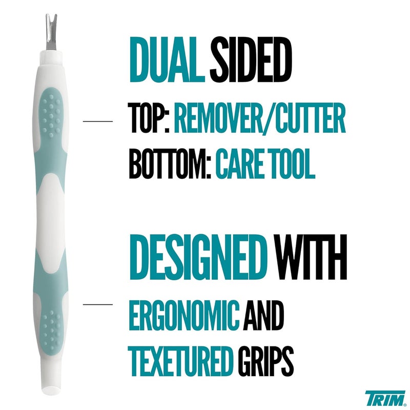 Trim Easy Hold Sure Grip Implements Cuticle Remover/Pusher, Dual Ended, Non Slip, Maximum Grip, V Tip, Cuticle Trimmer, Tool For Manicure & Pedicures, Ergonomic Design, Nail Care Essential, 1 Count - Image 2