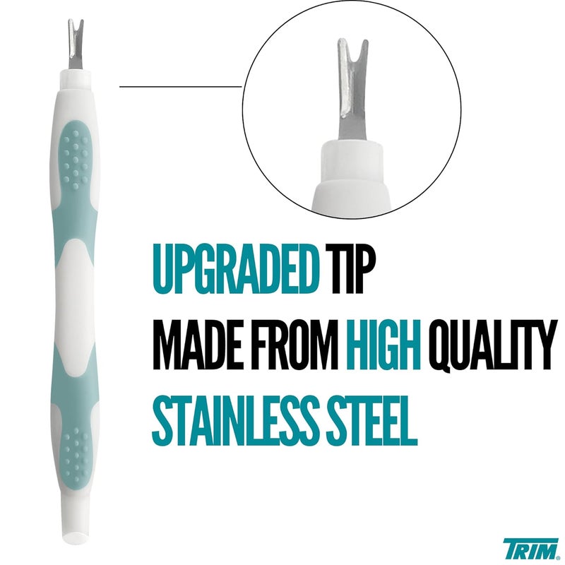 Trim Easy Hold Sure Grip Implements Cuticle Remover/Pusher, Dual Ended, Non Slip, Maximum Grip, V Tip, Cuticle Trimmer, Tool For Manicure & Pedicures, Ergonomic Design, Nail Care Essential, 1 Count - Image 3