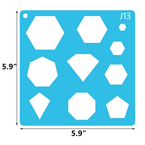 Peohud 40 Pieces Stencils for Kids, Geometric Shaped Stencil, Simple Drawing Chalk Stencils Colorful Art Painting Template for DIY Craft, 5.9 x 5.9 Inches - Image 2