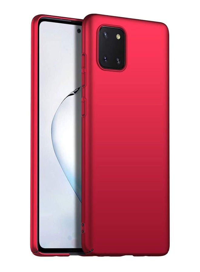 نيبمينينت غطاء حماية مصنوع من السيليكون، بملمس ألياف الكربون، لحماية هاتفك عند السقوط، يستخدم لهاتف سامسونج جالاكسي نوت 10 لايت. أحمر - Image 1