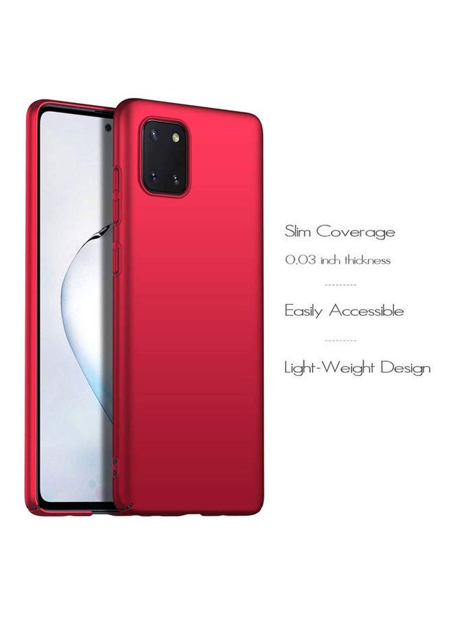 نيبمينينت غطاء حماية مصنوع من السيليكون، بملمس ألياف الكربون، لحماية هاتفك عند السقوط، يستخدم لهاتف سامسونج جالاكسي نوت 10 لايت. أحمر - Image 2