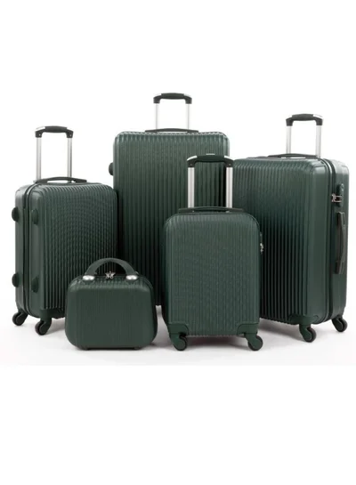 LIMRA Luggage set 5 pieces travel Bags with a distinctive design from limra dark green