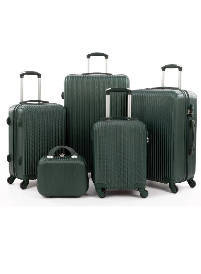 LIMRA Luggage set 5 pieces travel Bags with a distinctive design from limra dark green