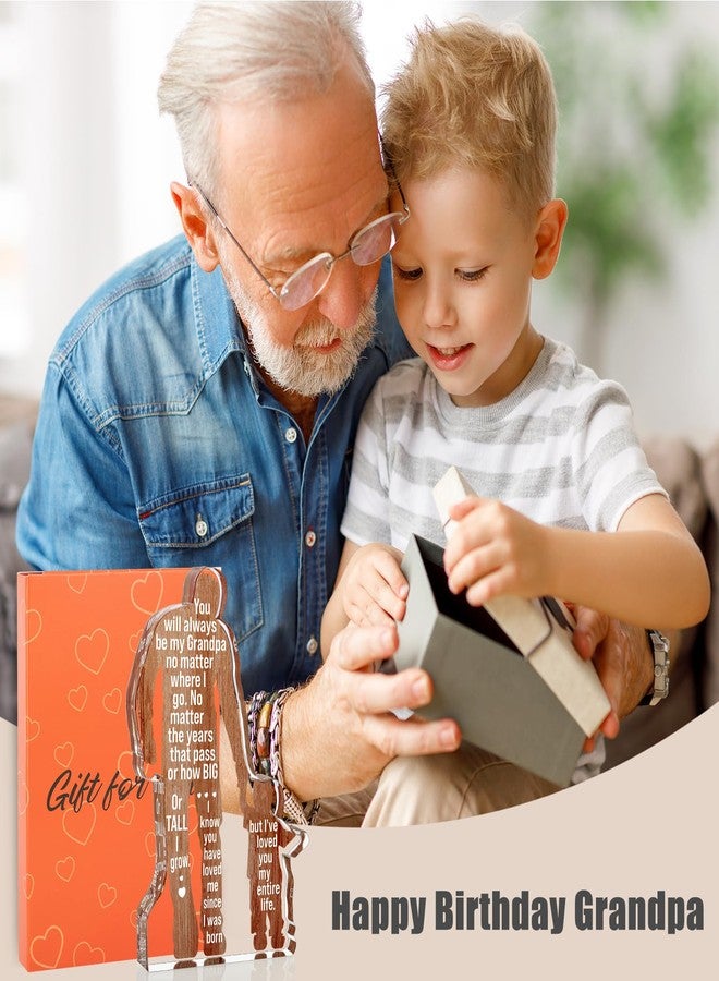 LuoHere Grandpa Gifts from Grandson Grandpa Birthday Fathers Day Idea Gifts Best Grandpa Ever Gift to My Great Grandpa Christmas Father's Day Grandparents Gift Granddad Papa Acrylic Plaque Sign - Image 4